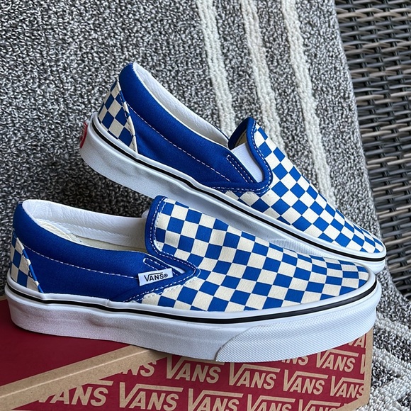 Vans Classic Slip-On Checkerboard Imperial Blue/White WMNS - Picture 6 of 16